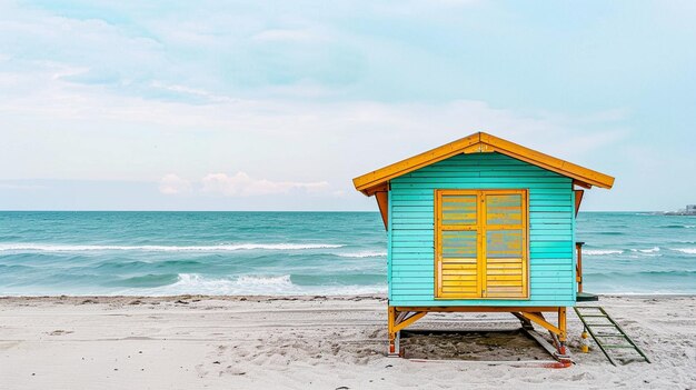 Foto uma cabana de salva-vidas na praia