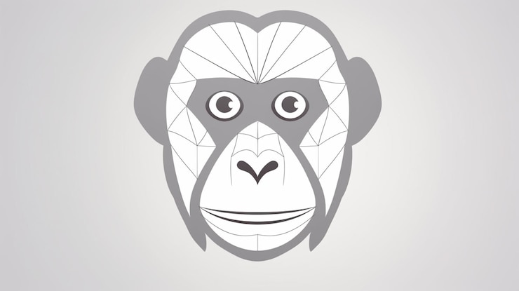 Foto uma cabeça de macaco com um padrão de diamante.