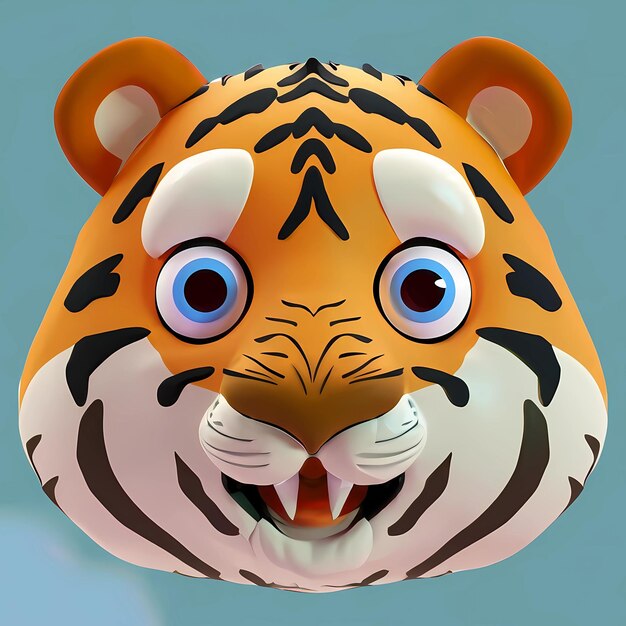 Uma cabeça de tigre com uma cara de tigre nela