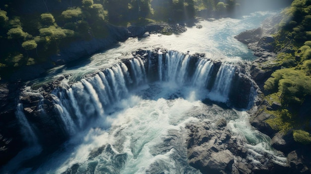 uma cachoeira com o nome do rio nela