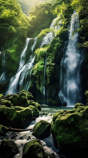 Uma cachoeira na floresta