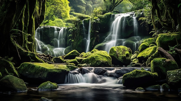 Uma cachoeira na floresta