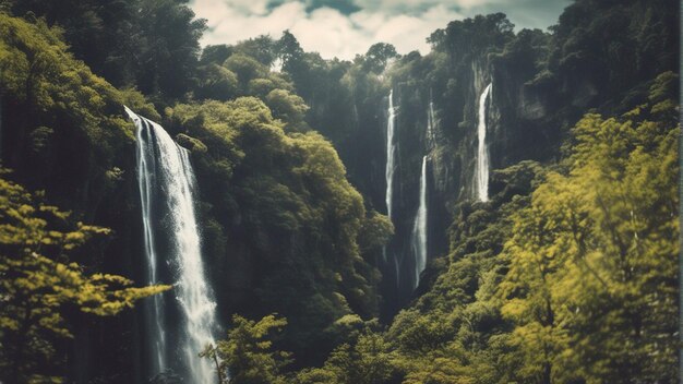 Uma cachoeira na floresta