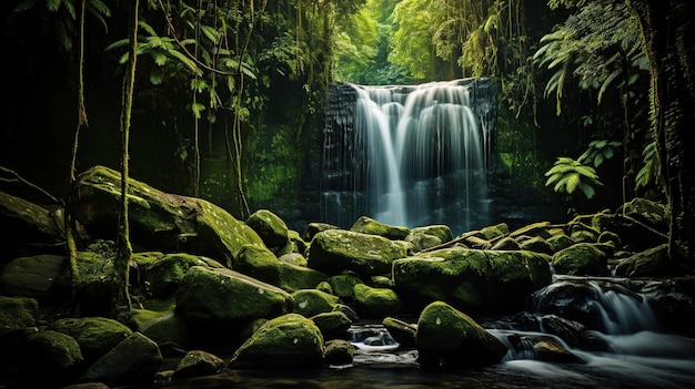 Uma cachoeira na selva