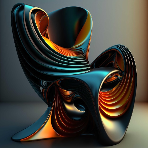 Uma cadeira abstrata gerada por computador