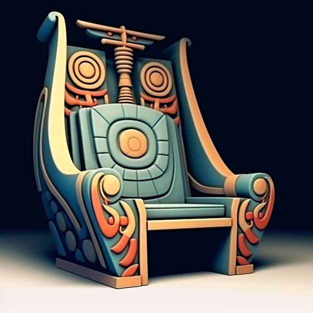 uma cadeira com um desenho que diz "a palavra" nela.