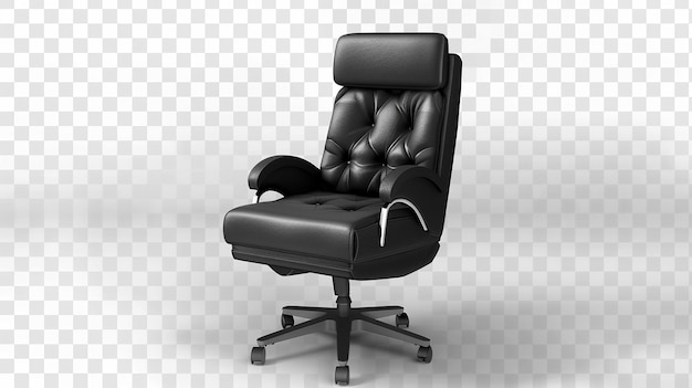 uma cadeira de escritório preta com um suporte de braço de couro