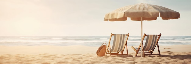 Uma cadeira de praia com um chapéu de palha