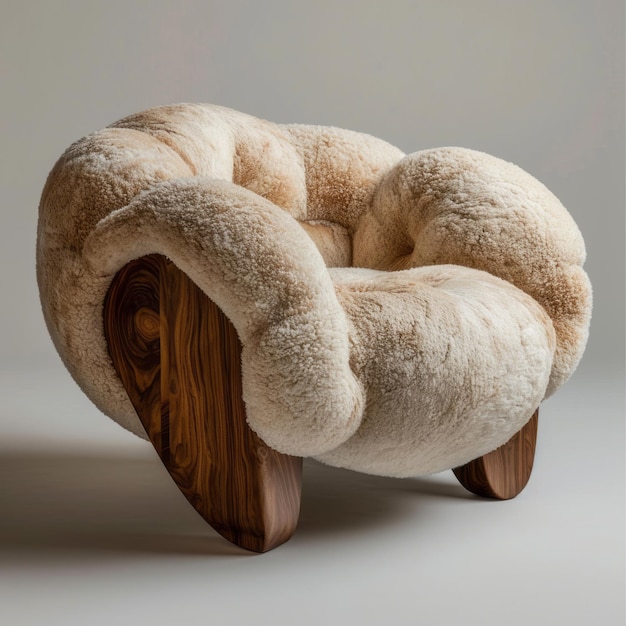 uma cadeira sob medida no estilo de ren pendurar suave e arredondado