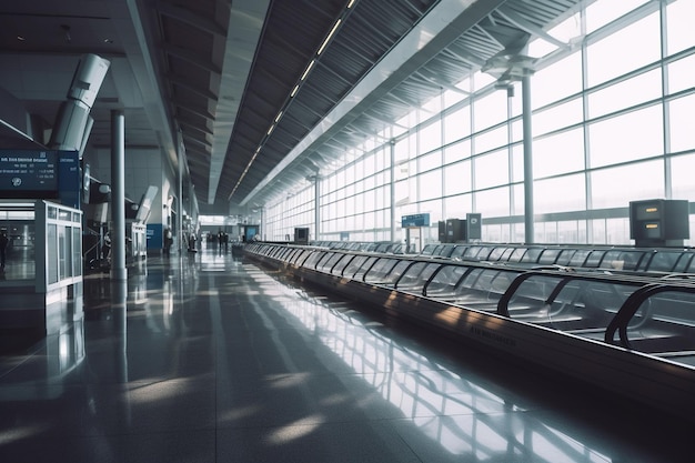 Uma cadeira vazia na ilustração da foto do aeroporto