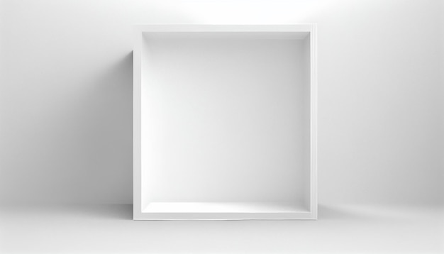 Uma caixa branca com uma sombra na parede