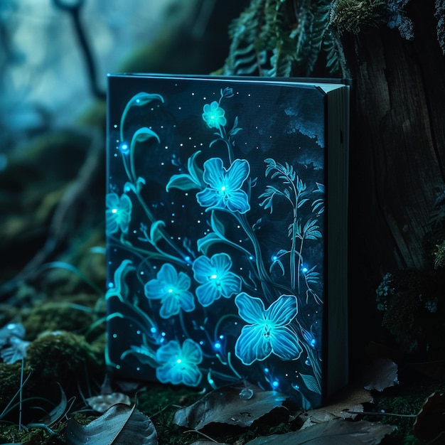 uma caixa com uma luz azul que diz " primavera "