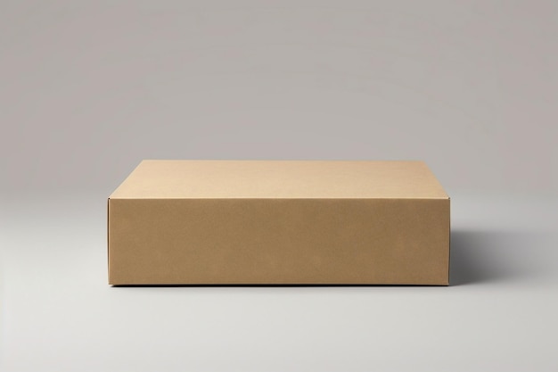 uma caixa de cartão marrom em um fundo branco