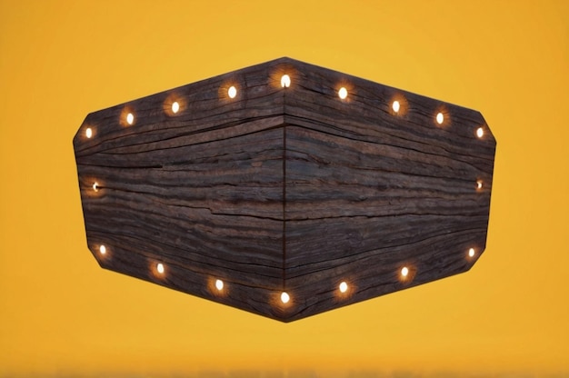 uma caixa de madeira com luzes que dizem " x "