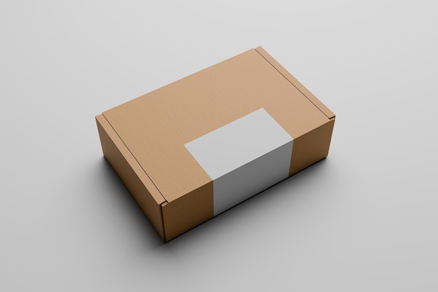 uma caixa de papelão com uma abertura de plástico branco que diz que a caixa está fechada
