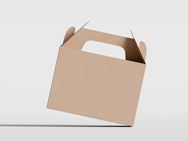 Uma caixa de papelão com uma alça que diz papelão