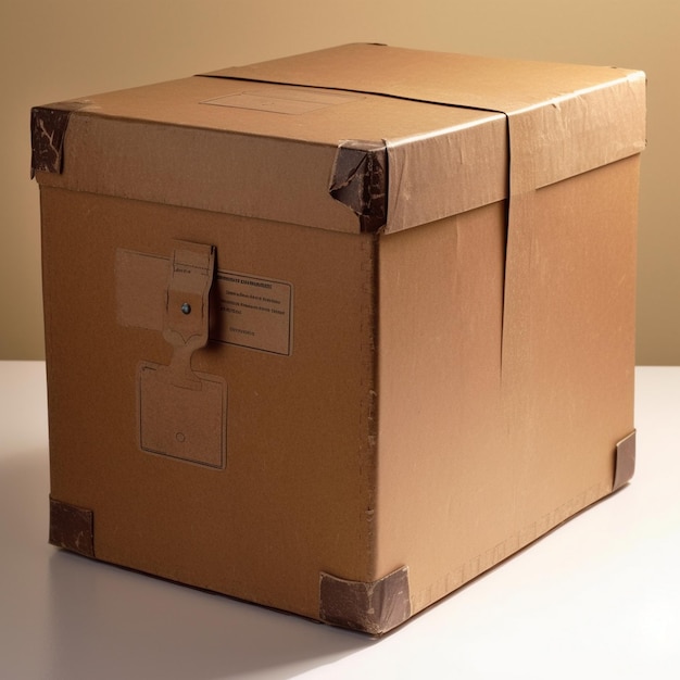 uma caixa de papelão marrom com uma etiqueta que diz “papelão”.