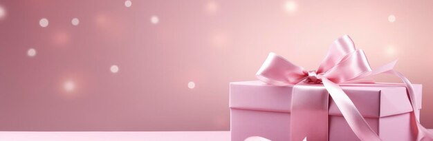 Uma caixa de presente rosa minimalista adornada com um arco e rendas perfeita para o Dia dos Namorados, Dia dos Professores, Dia das Mães, Dia dos Pais, Dia das Crianças, Dia da Amizade, Natal e Ano Novo.