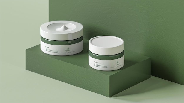 uma caixa verde com um papel branco nela