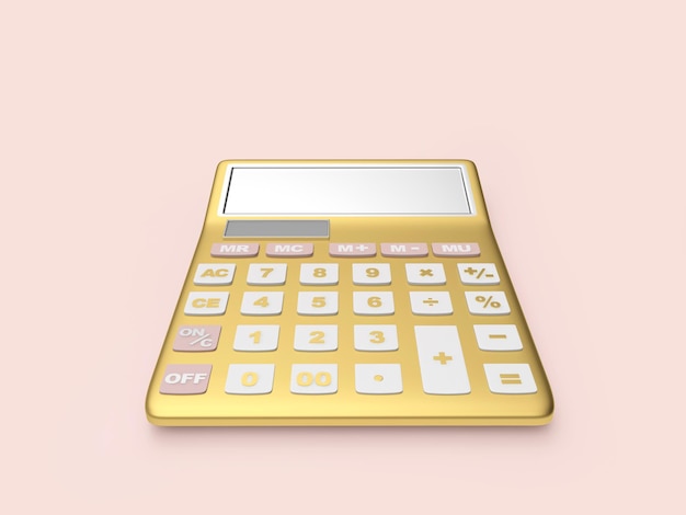 Foto uma calculadora de escritório dourada