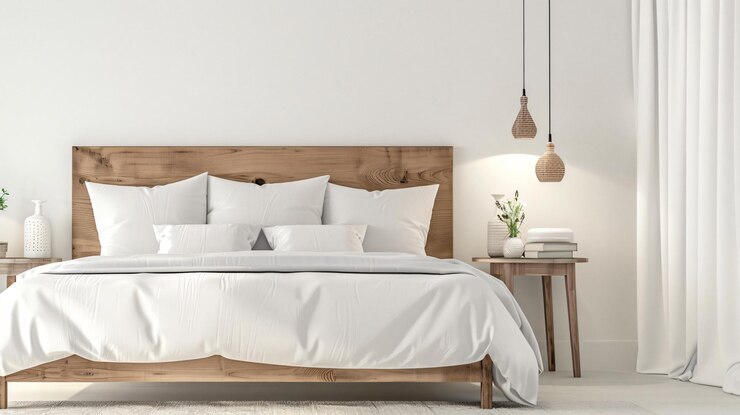 Foto uma cama com lençóis brancos e um cobertor branco