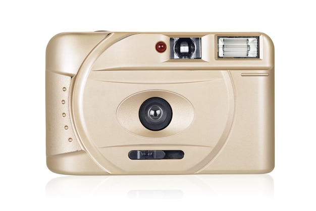 Uma câmera compacta ou compacta isolada no branco