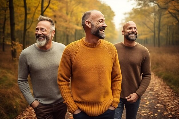 Uma caminhada na floresta com amigos verdadeiros é o melhor alívio psicológico depois de um escritório barulhento e estressante