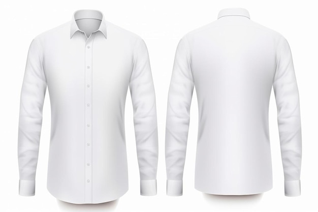Foto uma camisa branca com uma manga longa em um fundo branco
