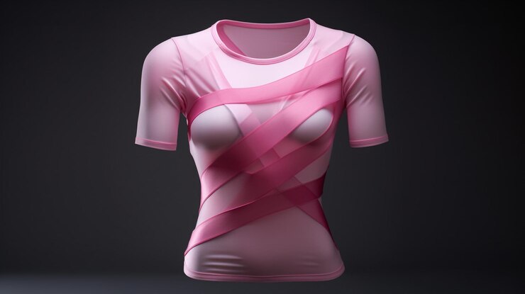 Foto uma camisa de fita rosa para um corredor de maratona