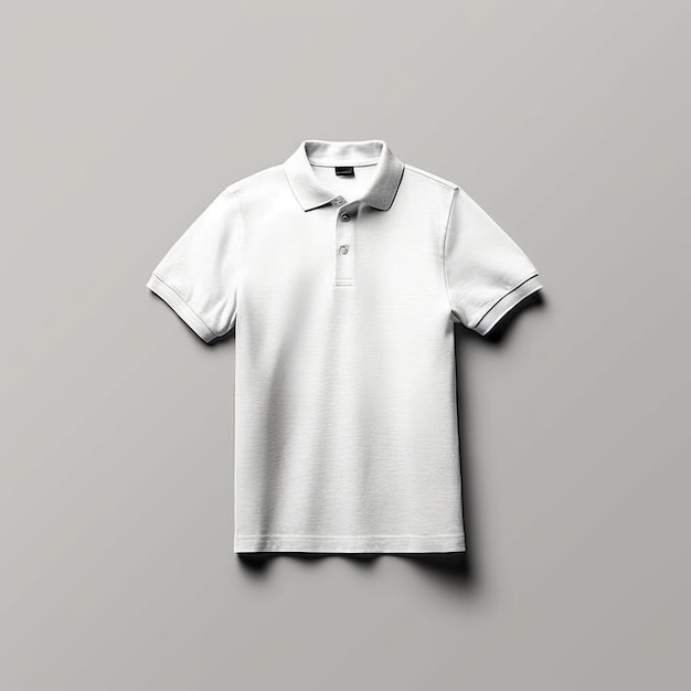 uma camisa de polo branca com um colarinho branco e um colar branco