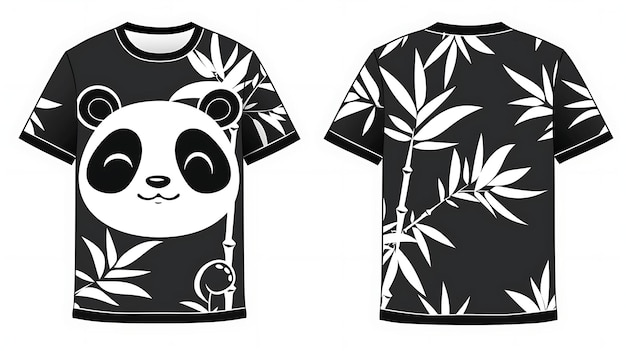 Foto uma camisa de urso panda com bambu