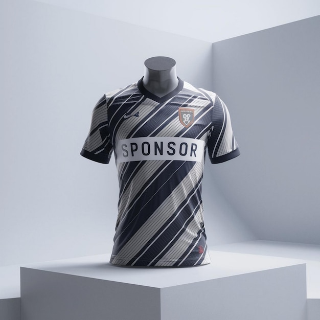 Uma camisa que diz "circum cit" está numa prateleira.