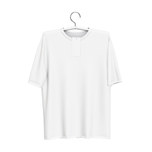 Foto uma camiseta branca em hanger isolada em um fundo branco