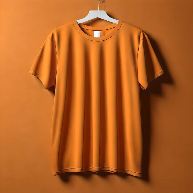 Foto uma camiseta laranja com um fundo em branco