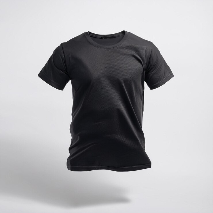 Foto uma camiseta preta com um logotipo branco na parte de trás