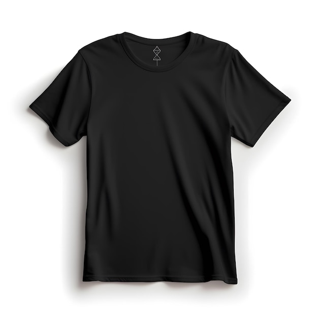 uma camiseta preta com um logotipo na frente