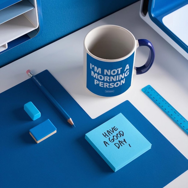 Uma caneca azul com as palavras " eu não sou uma pessoa ".