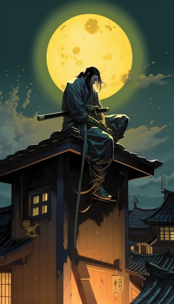 Uma capa de história em quadrinhos para o samurai