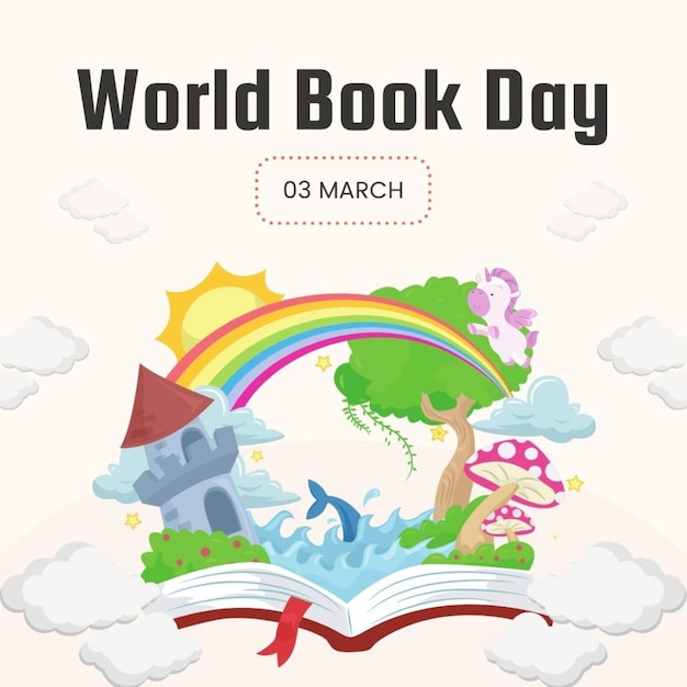 uma capa de livro com as palavras dia do mundo escrito pelo mundo do mundo