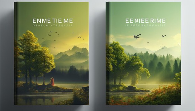 Uma capa de livro temático ambiental design simples atmosfera hiper qualidade alta resolução