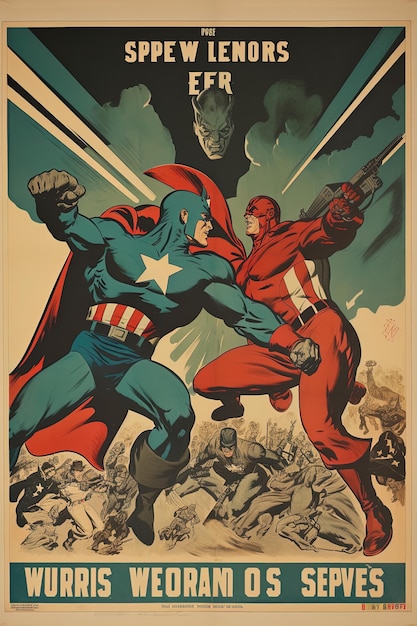 uma capa de quadrinhos para o super-homem e o homem de fato vermelho