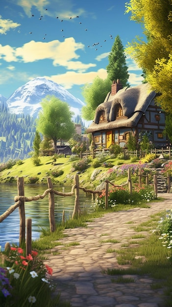 Uma casa à beira do lago