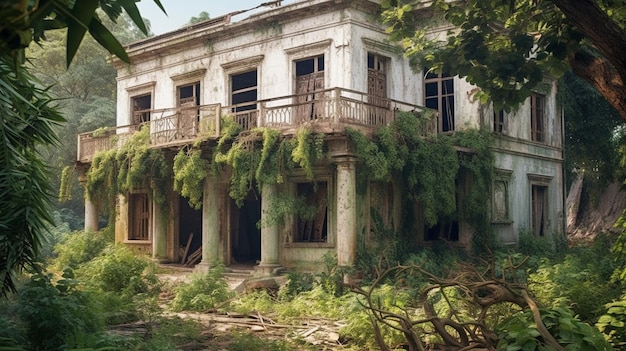 Foto uma casa abandonada na selva