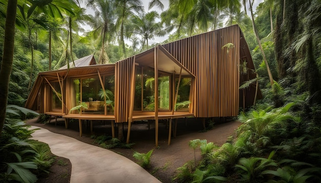 uma casa com uma árvore ao fundo e um sinal que diz casa de citação