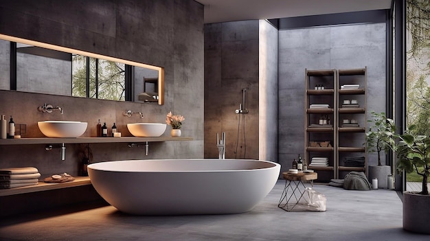 Uma casa de banho moderna e luxuosa.