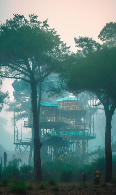 Uma casa em um penhasco à beira-mar