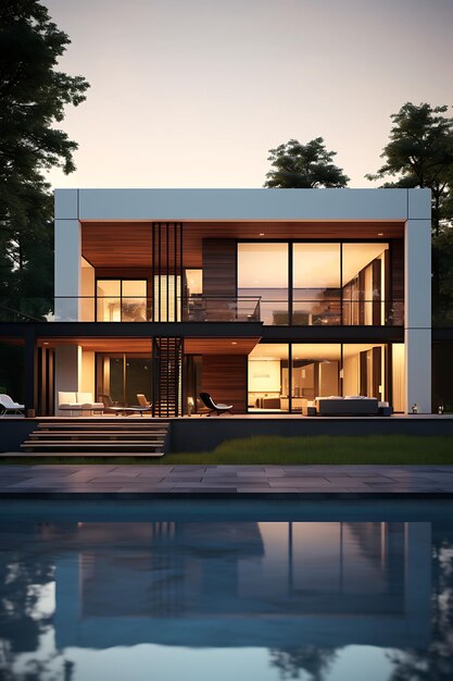 Foto uma casa minimalista bonita.