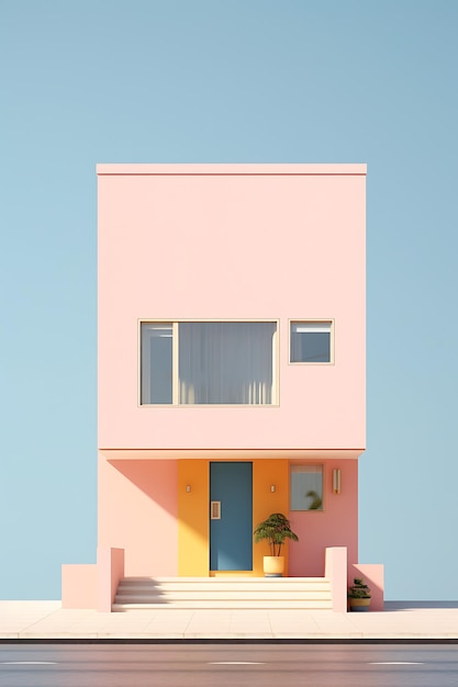 Uma casa minimalista bonita.