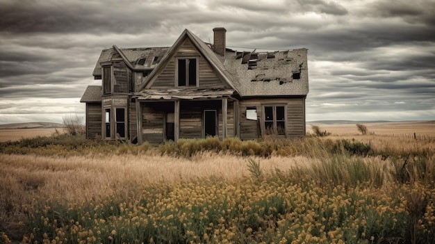 Uma casa resistida abandonada