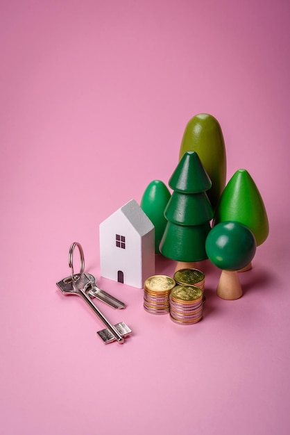 Foto uma casinha de madeira e chaves como ideia para investir na sua casa